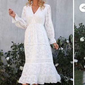 White Long Sleeve Dress